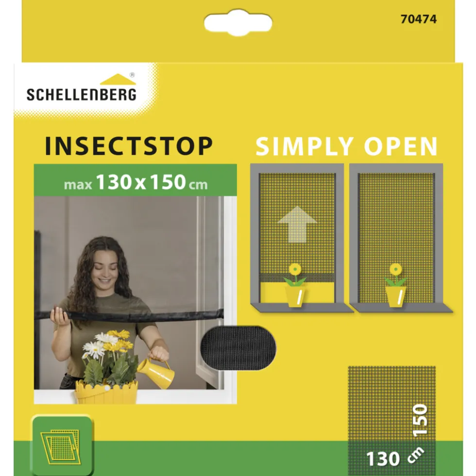 Insektenschutzgitter Simply Open anthrazit 130 x 150 cm Polyester