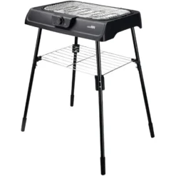 2in1 Tisch- und Standgrill elektrisch mit 2000 W in Schwarz