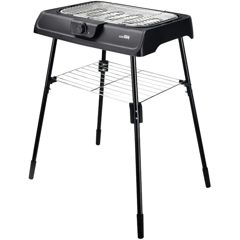 2in1 Tisch- und Standgrill elektrisch mit 2000 W in Schwarz