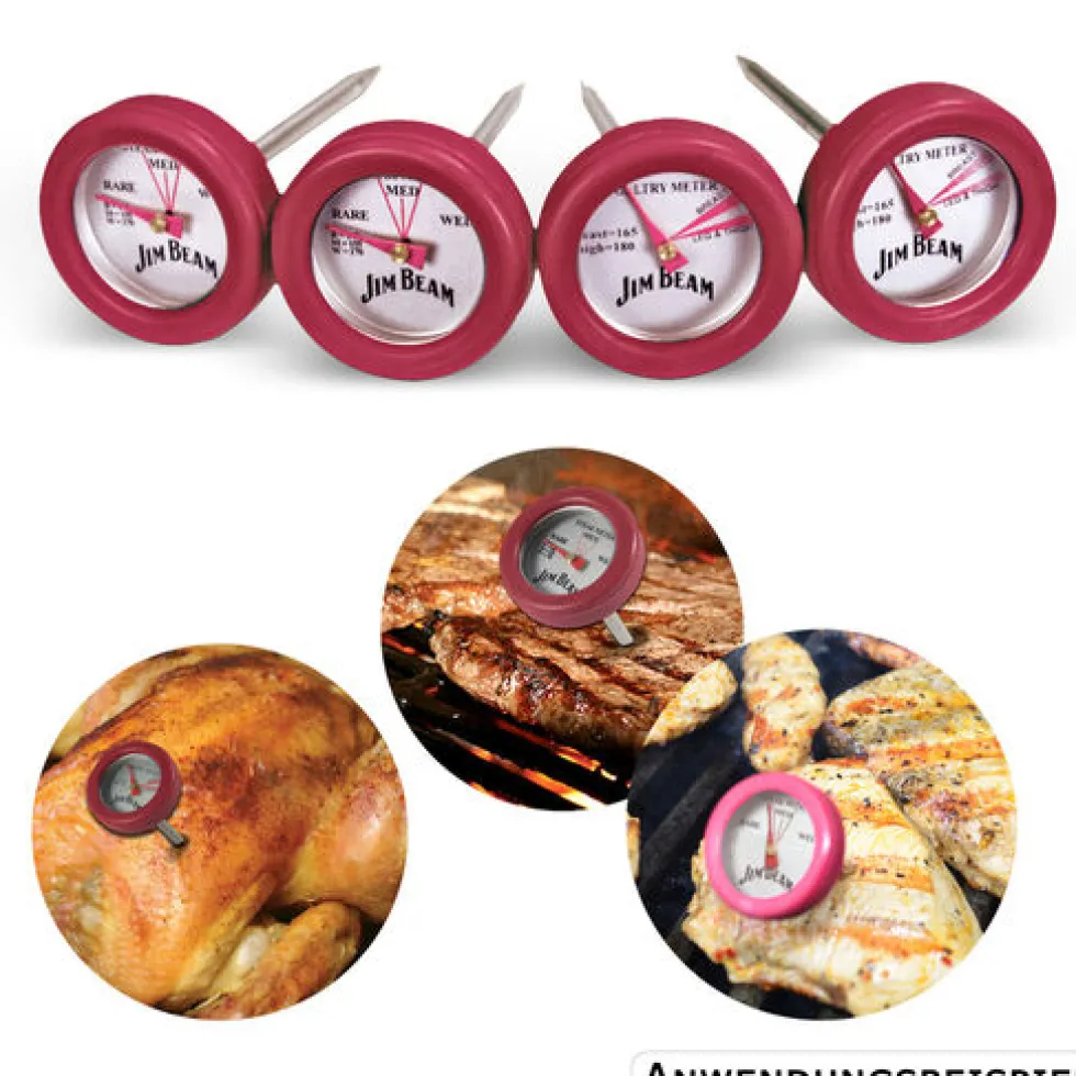 JIM BEAM Mini-Thermometer, 4er-Set