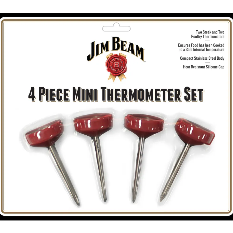 JIM BEAM Mini-Thermometer, 4er-Set