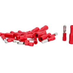 Kabelschuh Rundstecker-Set 20-teilig 1,5mm² isoliert rot
