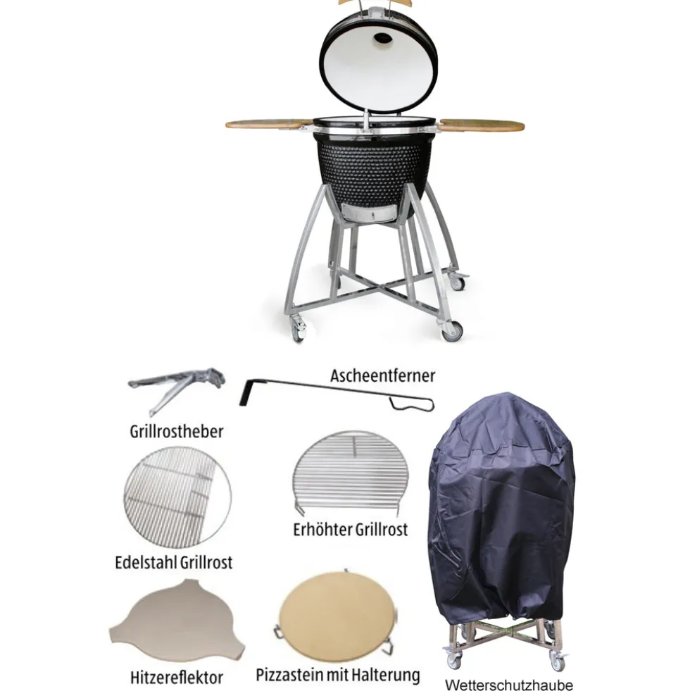 Kamadogrill 8-teilg, schwarz