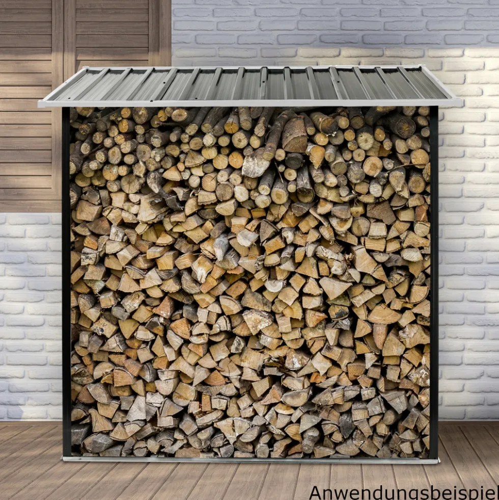 Kaminholzregal 154x83x157 cm aus verzinktem Stahl