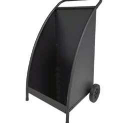 Kaminholzwagen aus Metall mit 2 Rädern schwarz