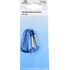 Karabiner 10 x 50 mm Alu 2 Stück blau