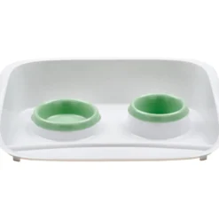 Katzennapf-Set in granit/soft green