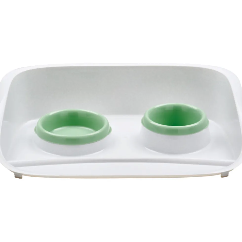 Katzennapf-Set in granit/soft green