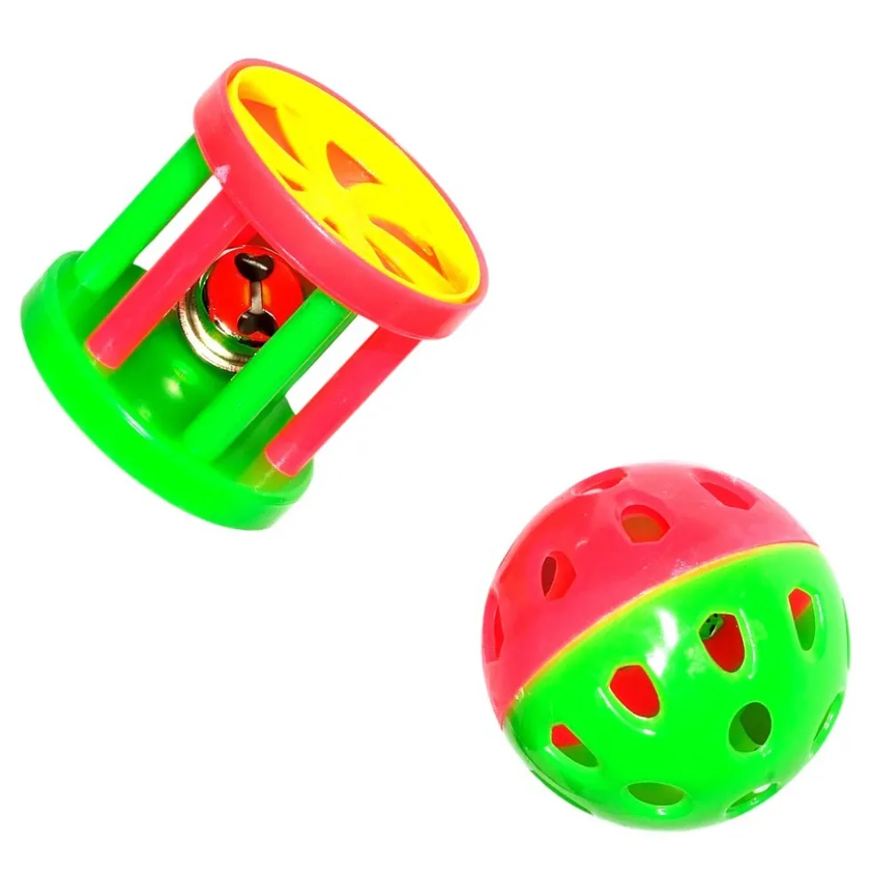 Katzenspielzeug Ball und Rolle mit Glöckchen