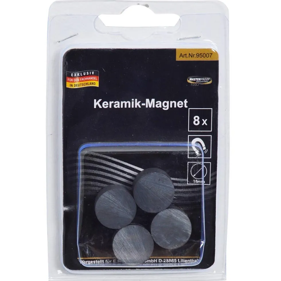 Keramikmagnet 18 mm 8 Stück