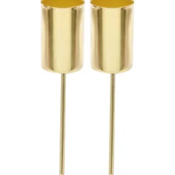 Kerzenhalter-Set 2 Stück 10 cm für Tafel- oder Spitzkerzen, goldfarben