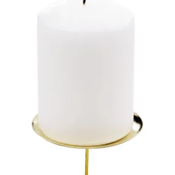 Kerzenhalter-Set 4 Stück je 8 cm aus Eisen tellerförmig in gold