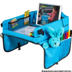 Kinder-Reisespieltisch fürs Auto blau/schwarz