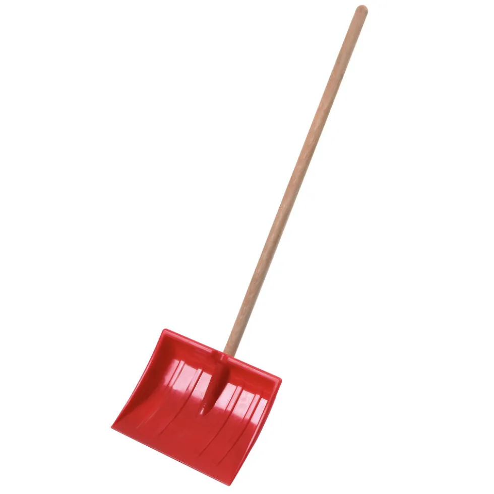 Kinderschneeschieber BOBO in Rot 92 x 25 cm aus Kunststoff mit Holzstiel