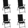 Klappsessel 4er-Set aus Stahl, anthrazit