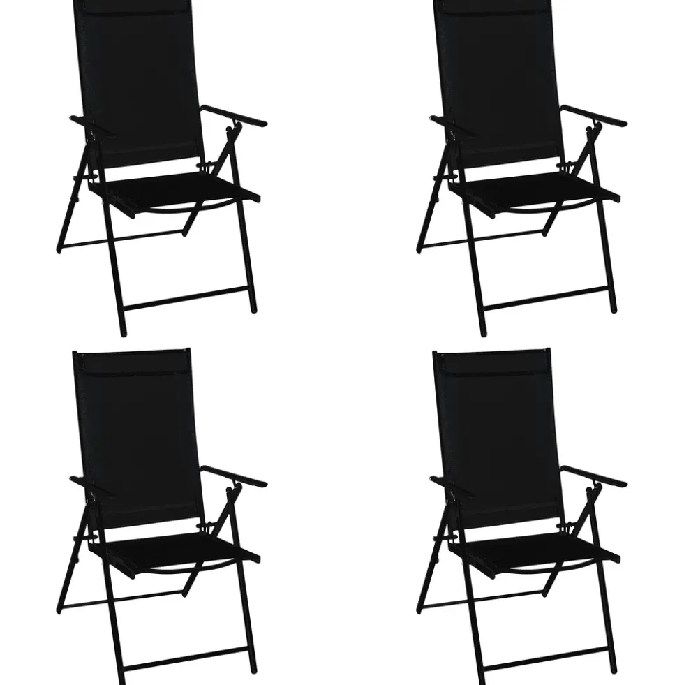 Klappsessel 4er-Set aus Stahl, anthrazit