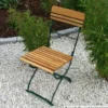 Klappstuhl Flachstahl Grün und Robinie 2er-Set