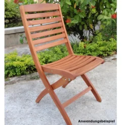 Klappstuhl-Set, 2 Stück, Eukalyptusholz geölt