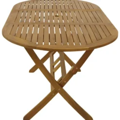 Klapptisch Benita oval, 160 x 85 x 74 cm, Akazie geölt