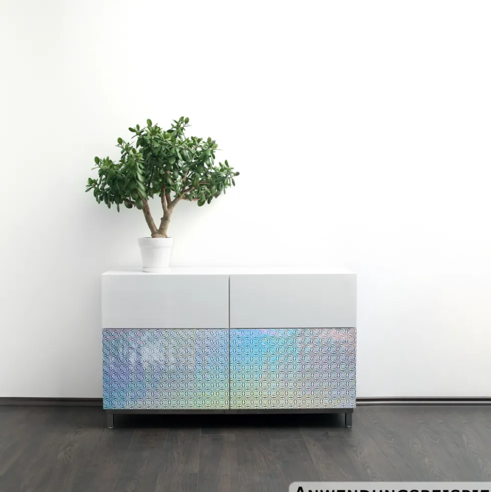 Klebefolie 200x45cm Holographie Schnee Spiegel Dekofolie Selbstklebefolie Möbelfolie