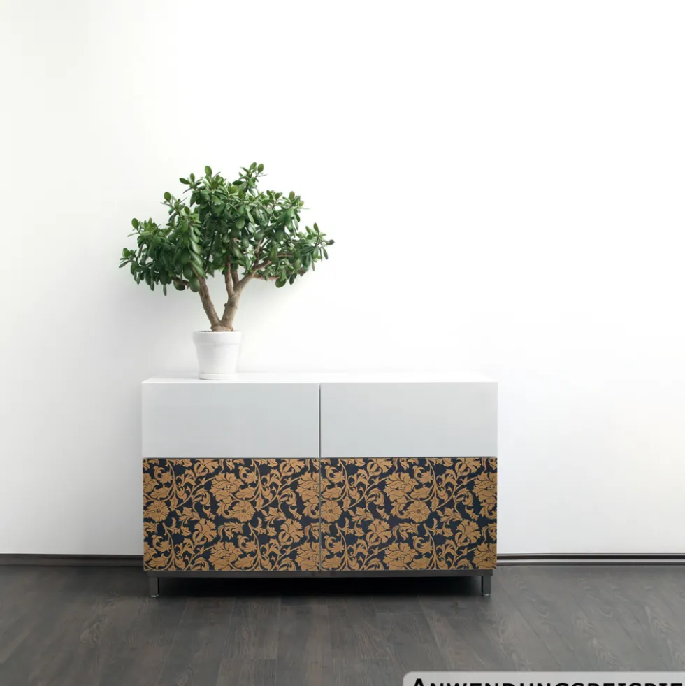 Klebefolie 200x45cm Ornament Gold Ranke Dekofolie Selbstklebefolie Möbelfolie