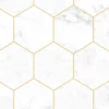Klebefolie 200 x 45 cm selbstklebend mit Marmor-Hexagonmotiv