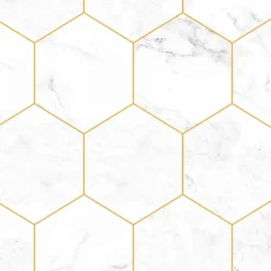 Klebefolie 200 x 45 cm selbstklebend mit Marmor-Hexagonmotiv