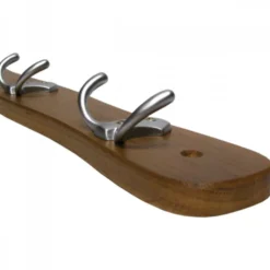 Kleiderhaken Eiche mit matten Haken B-Ware