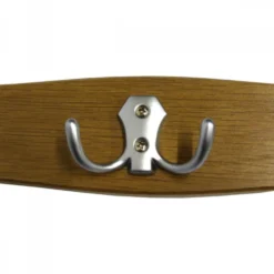 Kleiderhaken Eiche mit matten Haken B-Ware