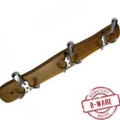 Kleiderhaken Eiche mit matten Haken B-Ware