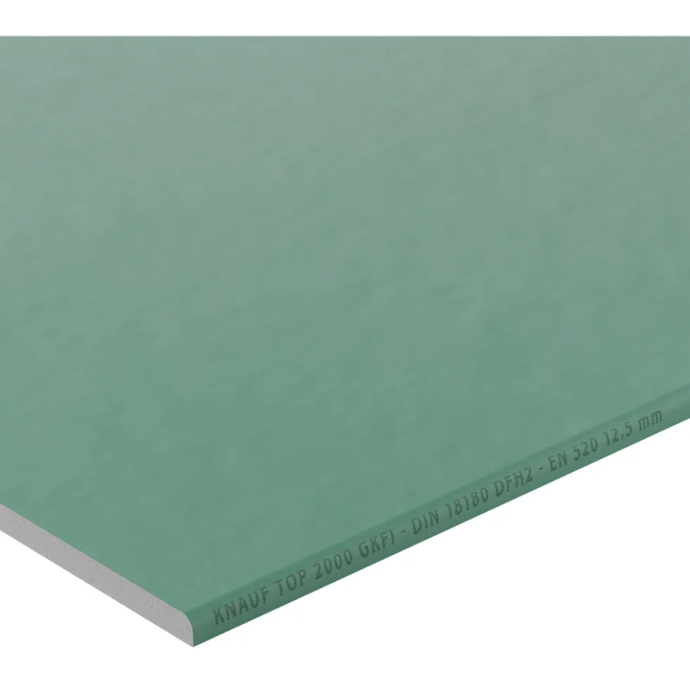 Knauf Top 2000 Gipskarton 1250 mm x 900 mm x 12,5 mm, imprägniert