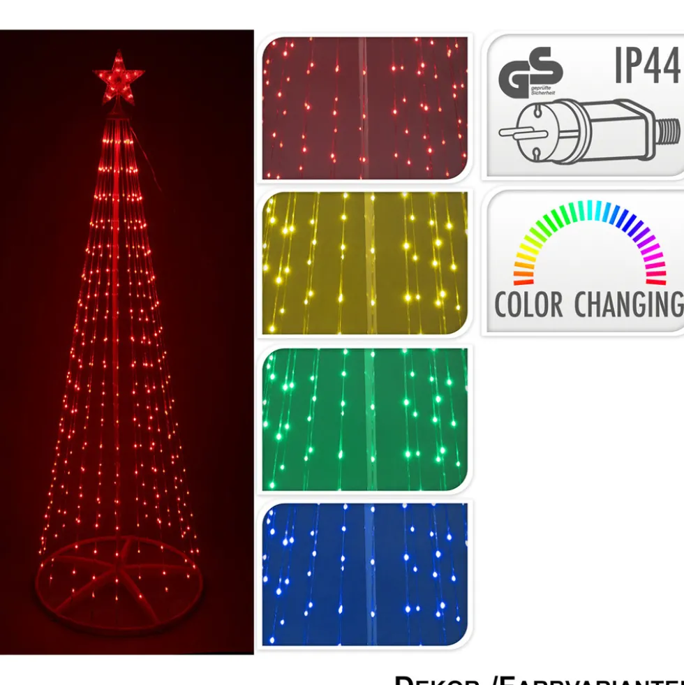 künstlicher LED-Lichterbaum mit Stern 150 cm RGB-Farbwechsel