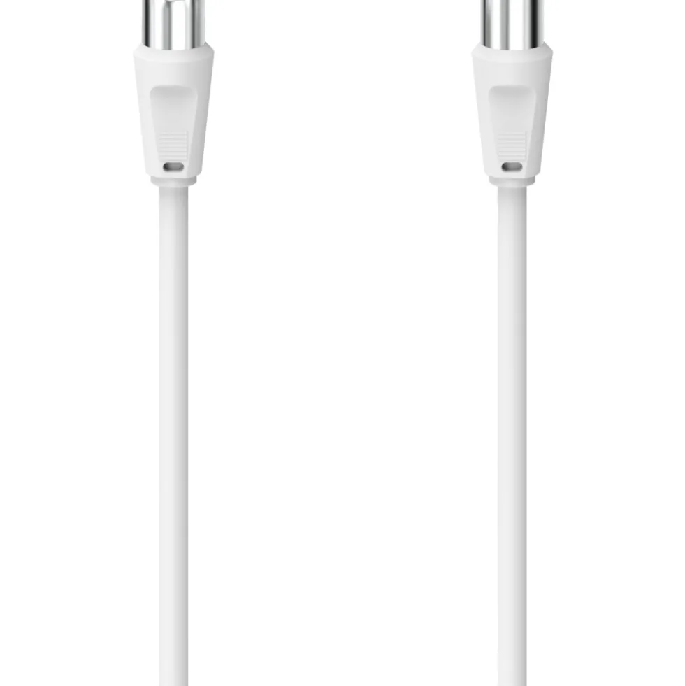 Koax-Anschlusskabel Stecker-Kupplung 90db 1,5m, weiß