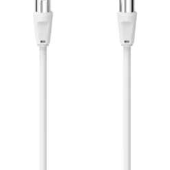 Koax-Anschlusskabel Stecker-Kupplung 90db 5m, weiß