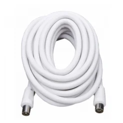 Koaxial Gerätekabel 5m weiss 1xF-Stecker 1xKupplung Koaxkabel Geräte Anschlußkabel