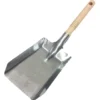 Kohleschaufel aus verzinktem Metall mit Holzgriff