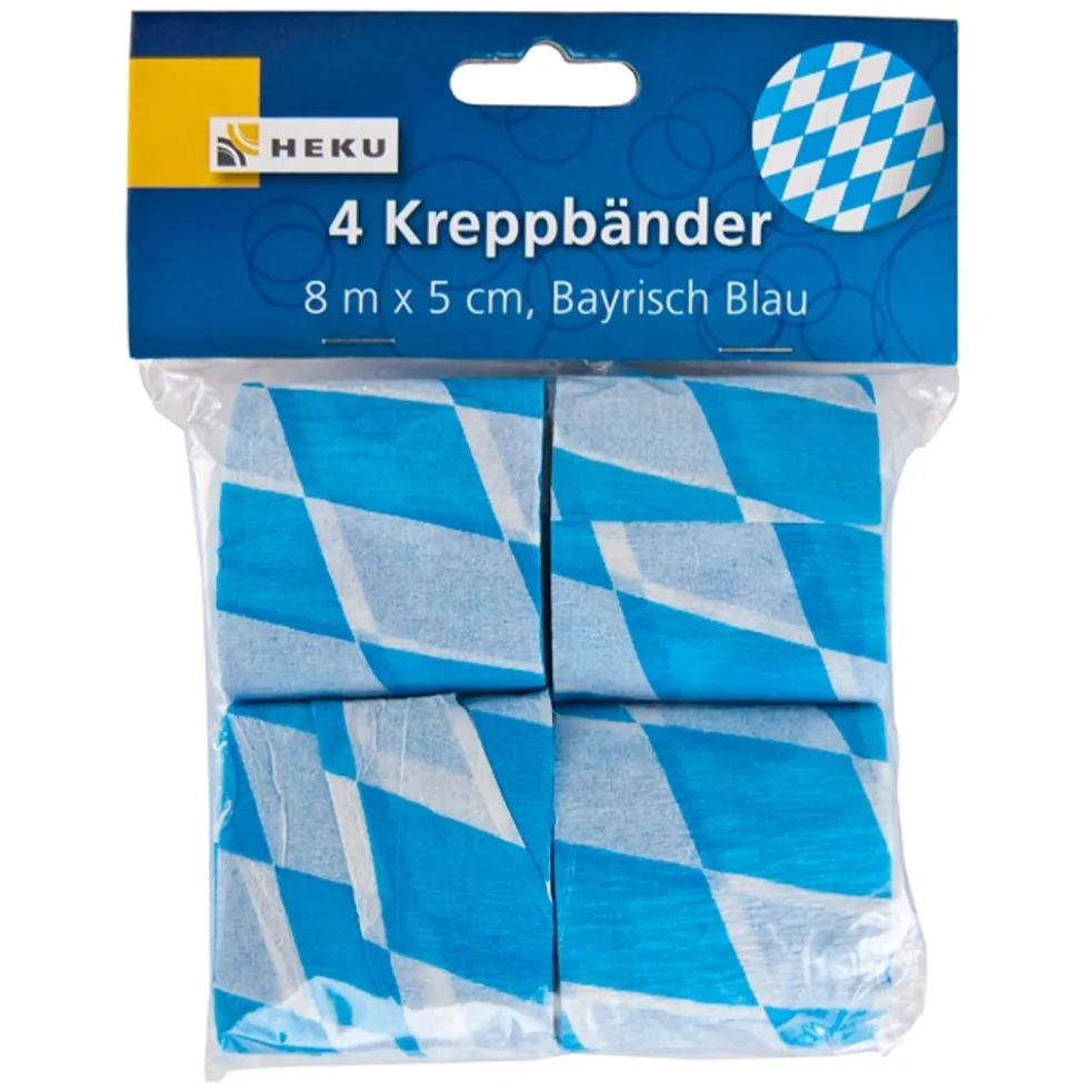 Kreppbänder Bayrisch Blau 4 Stück