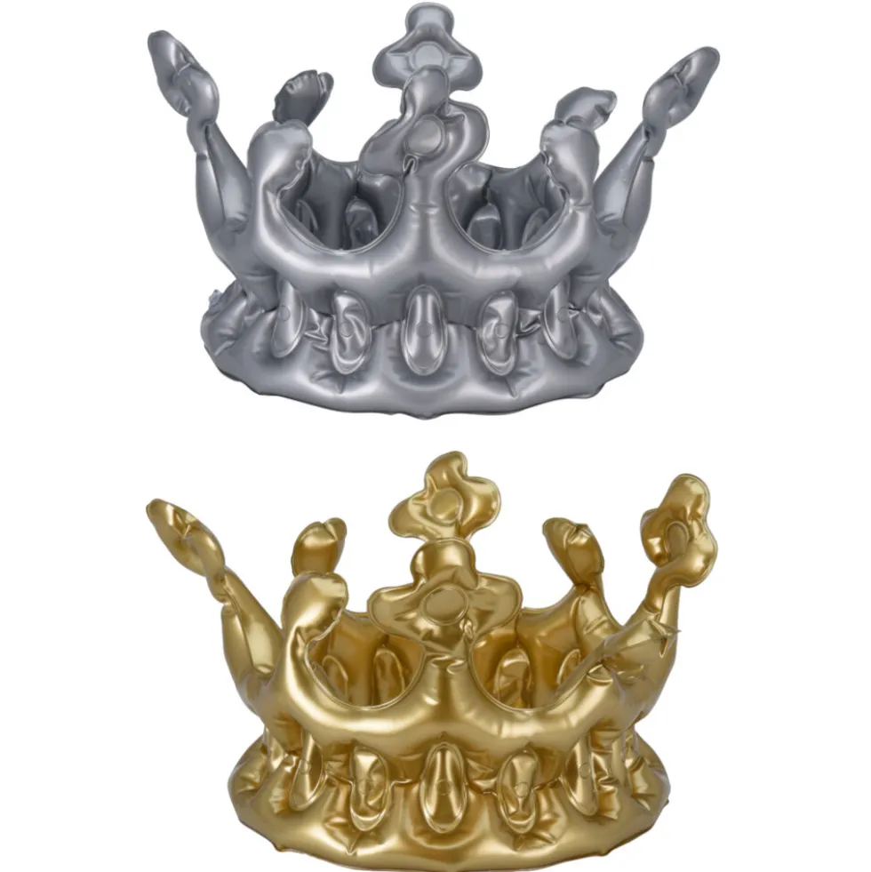 Krone aufblasbar 23 x15,5 cm aus PVC in Gold oder Silber