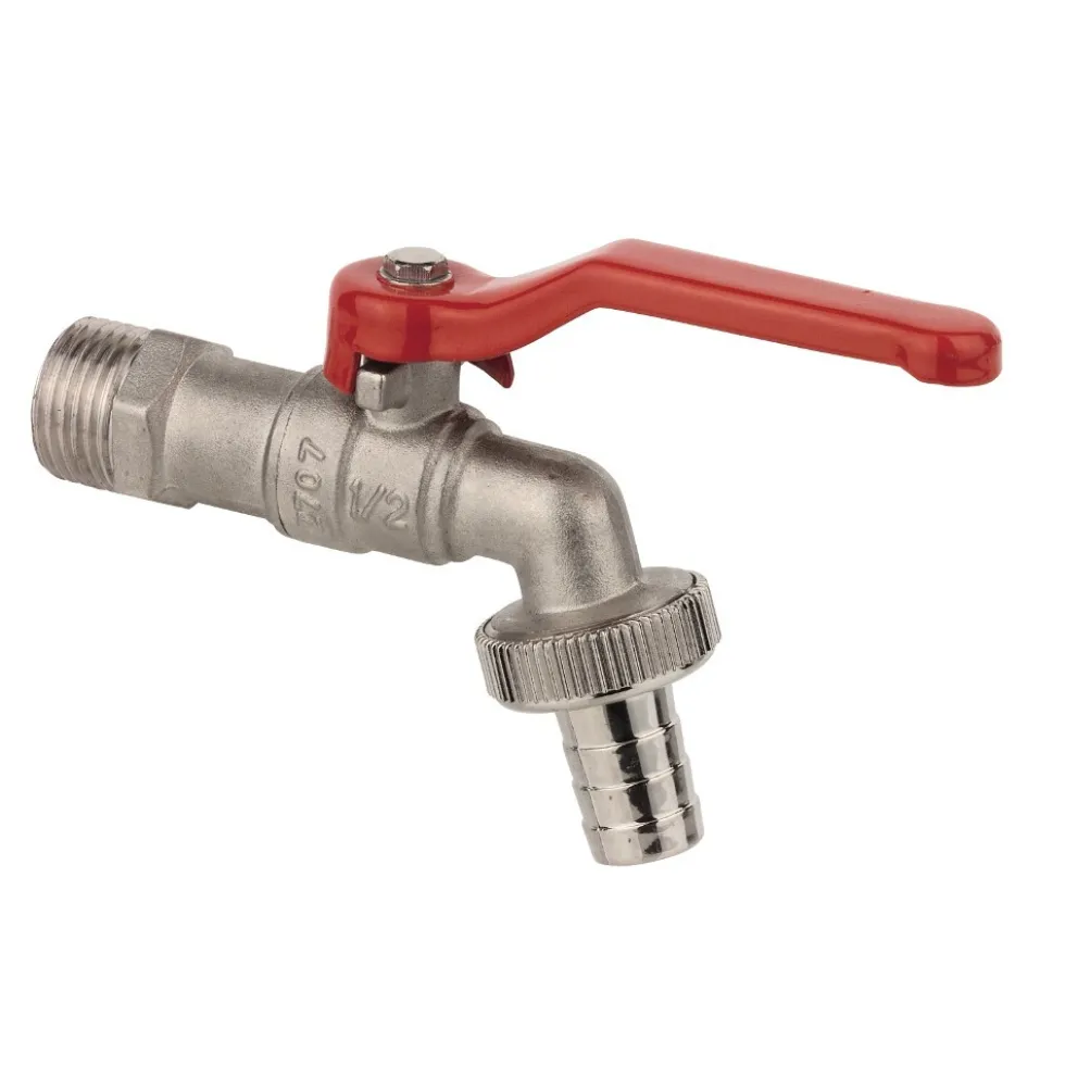Kugel-Auslaufhahn 1/2" matt verchromt Kugelhahn Wasserhahn Auslaufventil