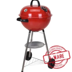Kugelgrill fahrbar Edelstahl rot - B-Ware