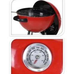 Kugelgrill fahrbar Edelstahl rot - B-Ware