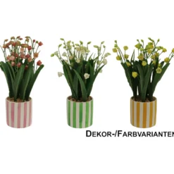 Kunstblume im Topf, 3-fach sortiert