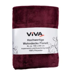 Kuscheldecke Flanell 150 x 200 cm aus Polyester in Bordeaux
