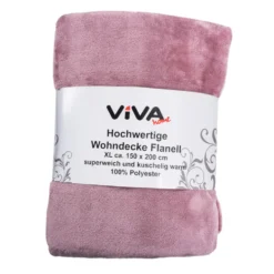 Kuscheldecke Flanell 150 x 200 cm aus Polyester in Rose