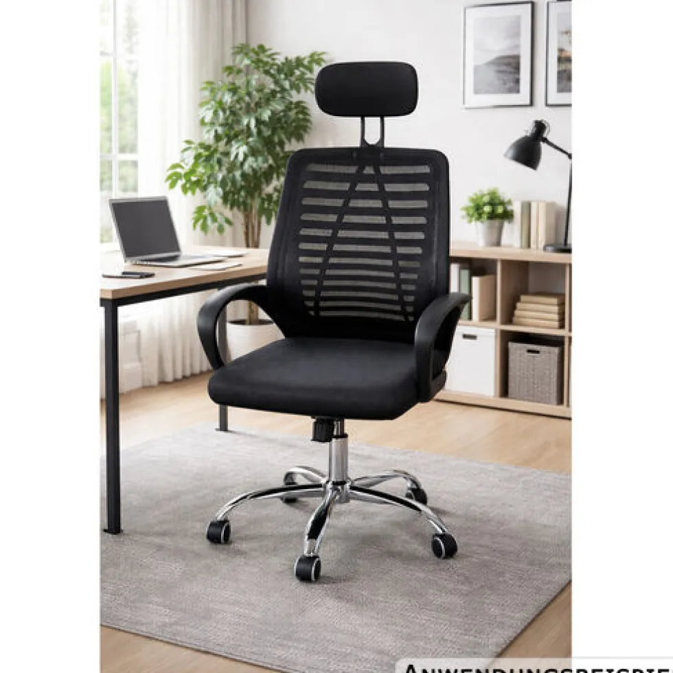 KYNAST Exclusiv Bürostuhl mit Kopfstütze schwarz