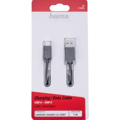 Ladekabel 1m USB 3.1 SuperSpeed USB-A zu USB-C, schwarz