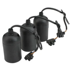 Lampenfassung E27 Set 3 Stück schwarz