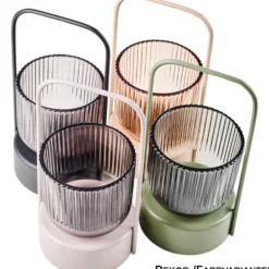 Laterne aus Metall und Glas - 4-fach sortiert