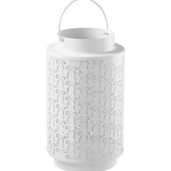 Laterne Metall mit Schleifchen 24cm, 2-fach sortiert