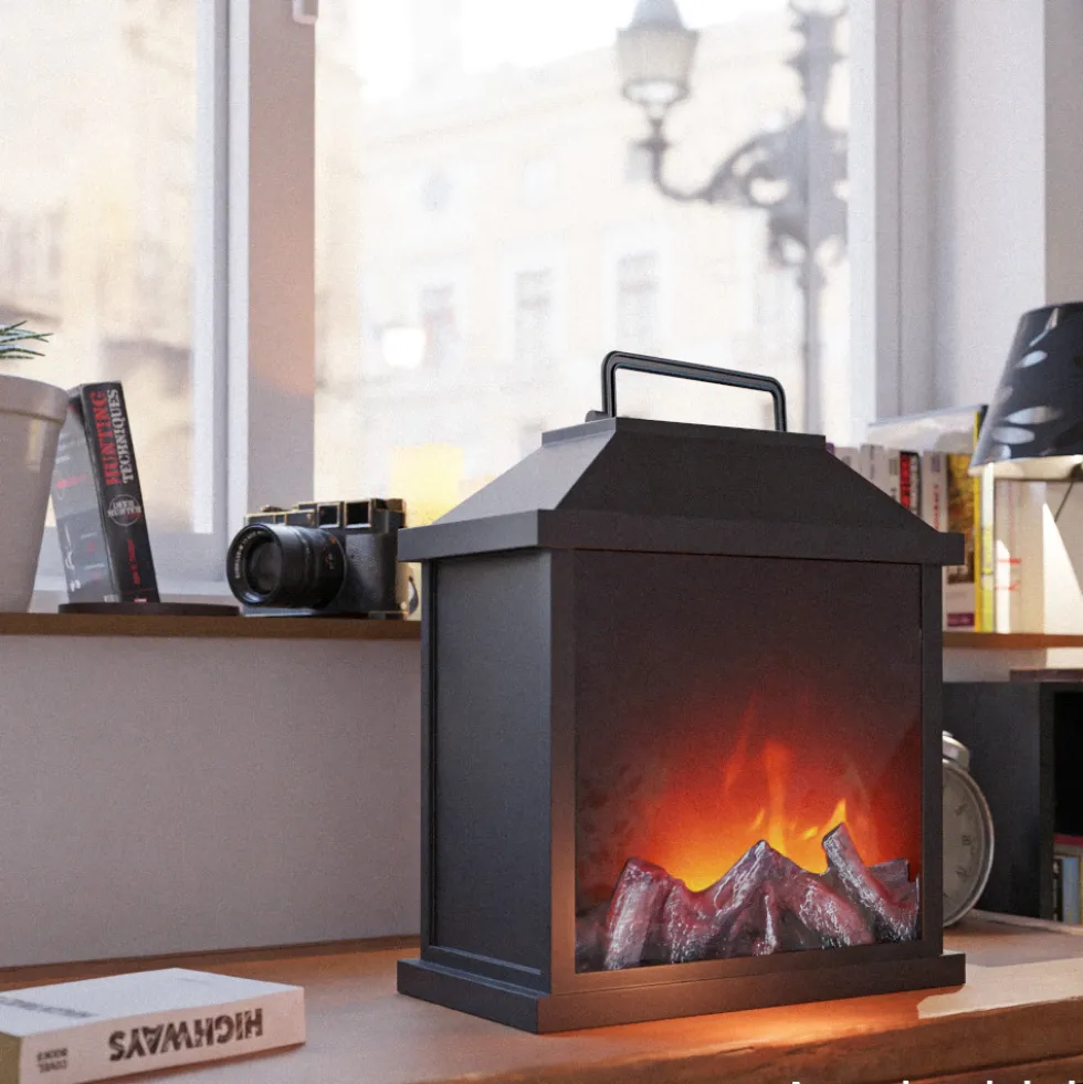 Laterne mit Flammeneffekt und Timer